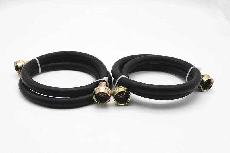 3/8" 6FT Black Washing Machine Hose with 3/4" Fittings
