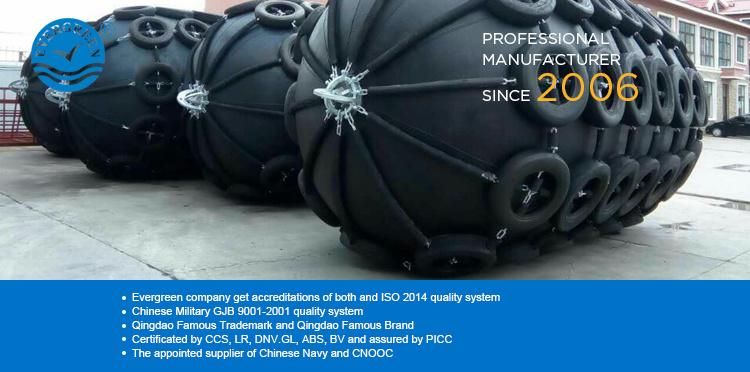 D=1500mm EL=3000mm Yokohama Floating Pneumatic Fenders/ Sling Type and Tire Net
