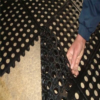 Interlocking Black Colour Anti-Slip Rubber Door Mats, Kitchen Rubber Mats