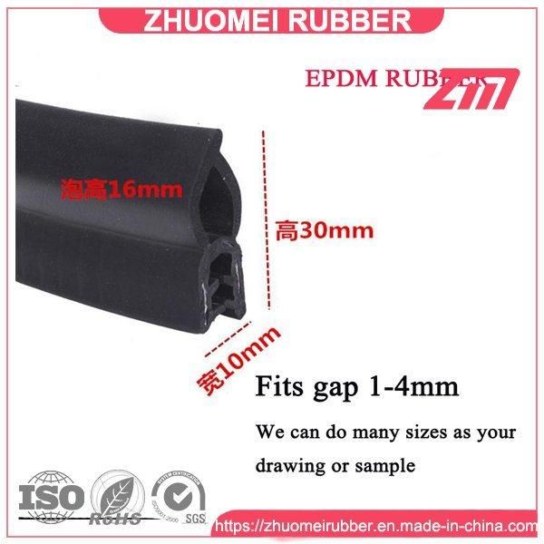 Car Door Edge Trim Rubber Seal with Fin and Metal Wire