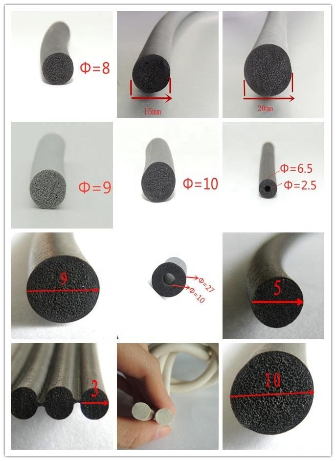 Closed Cell Soft Insulation Sealing Silicone Foam Sponge Cord