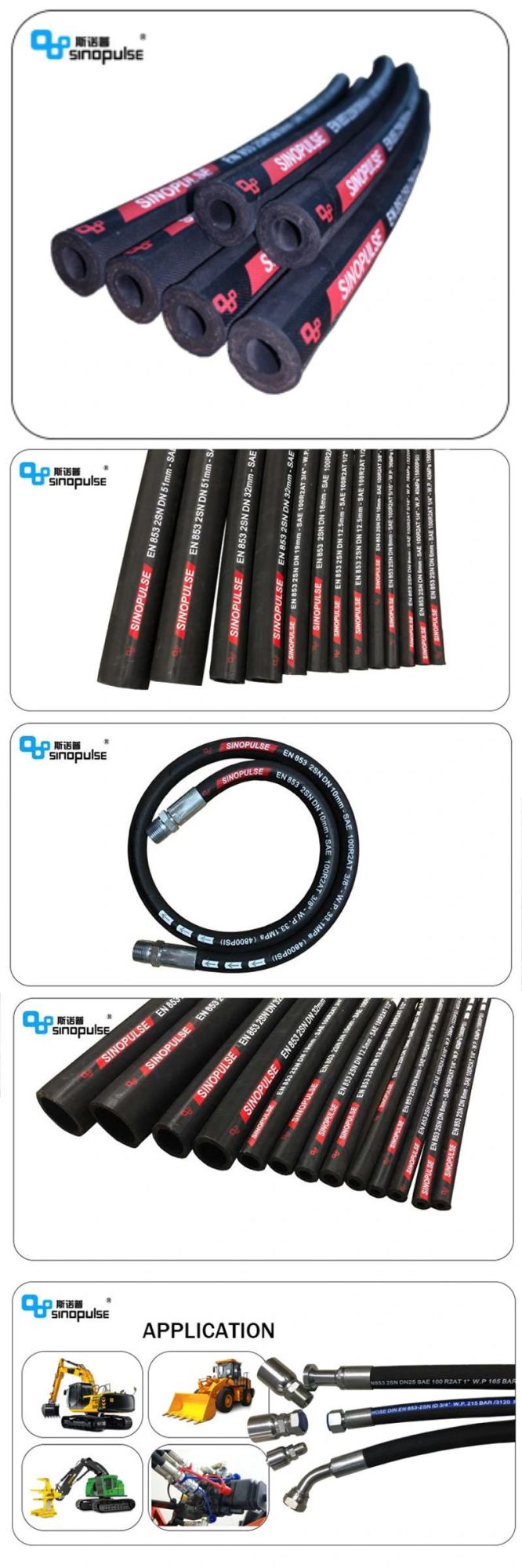 Top Quality High Pressure Steel Wire Braided Hydraulic Hose with Fittings