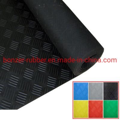 Non Slip Water-Proof Checker 5 Bars Rubber Mat Rubber Sheet