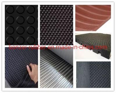 Anti-Slip Coin/Diamond/ Orange Peel/Wide/Fine Ribbed Pattern Waterproof Rubber Flooring Mat Rubber Sheet