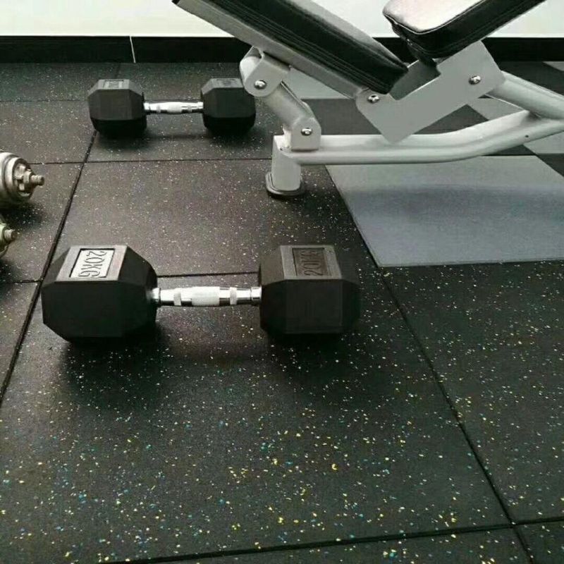 EPDM Speckled Rubber Flooring Tiles for Home and Commercial Gyms