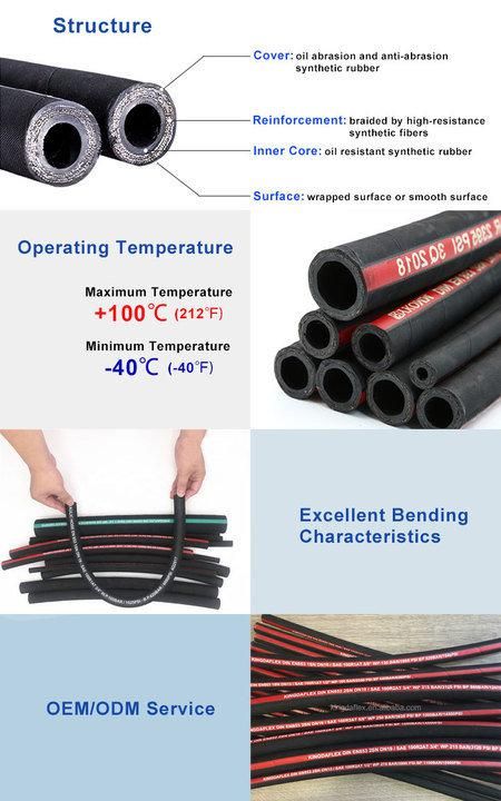 Fire - Resistant SAE100r12 Flexible Rubber Hydraulic Hoses