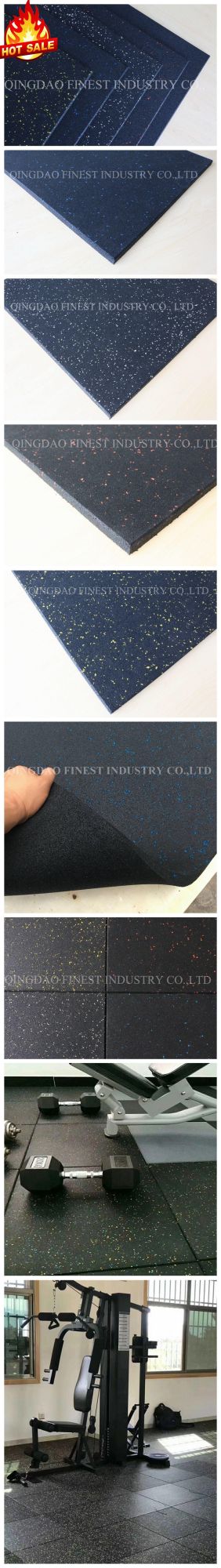 Shock Absorbing Rubber Floor Tile Mat Crossfit Gym Rubber Flooring