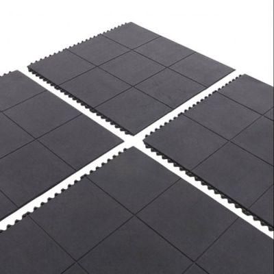 Water Proof Black Rubber Gym Mat Anti-Fatigue Mat with Interlocking