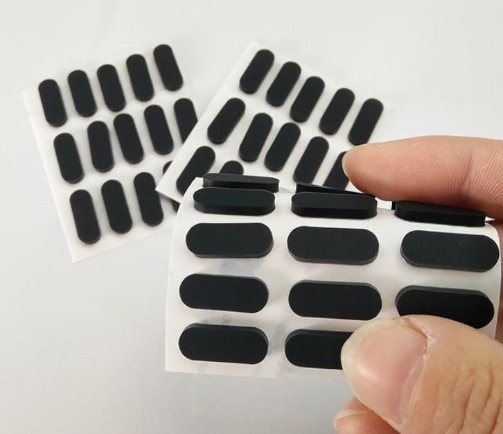Black Rubber Feet 3m Self Adhesive Tall Square Bumpers for Electronics Speakers Computers Keyboard Chair Legs Protect