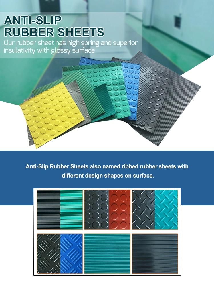 Colorful 3 mm Anti-Slip Fine Ribbed Rubber Sheet