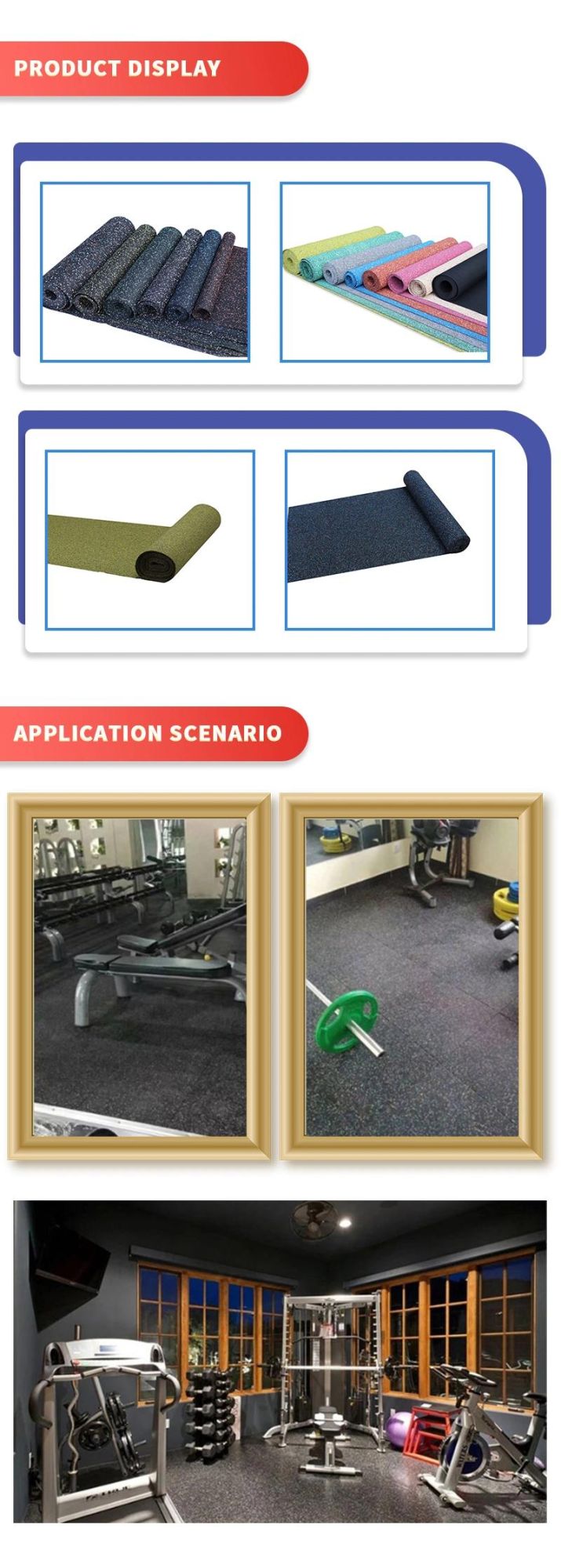 Fitness Center Rubber Gym Flooring Roll