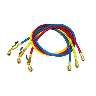 Red/Yellow/Blue/Black Refrigerant Charging Hose with Ball Valve