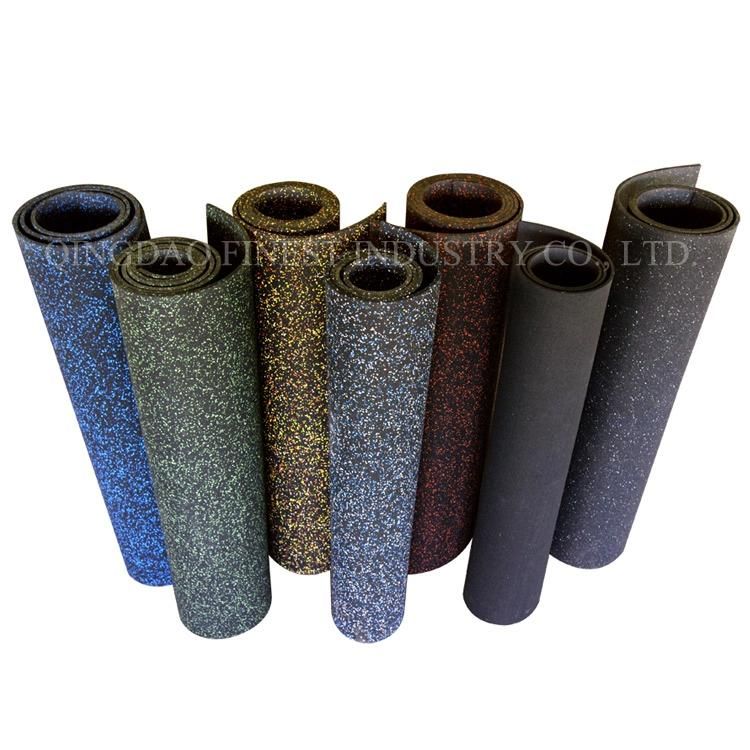 Thickness 3-12mm Crossfit Popular Factory Customized Anti Vibration Shock Absorber EPDM Speckles Gym Rubber Flooring Roll