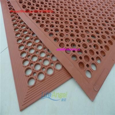 Waterproof O Hollow Drainage Design Rubber Antislip Bath Mat