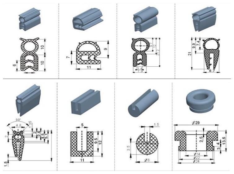 Solid Unsolid Rubber Extrusion EPDM Extrusion Strip