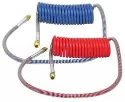 Air Brake Hose 15 FT. Coiled Nylon Tubing Assembly Red and Blue Set H-30301