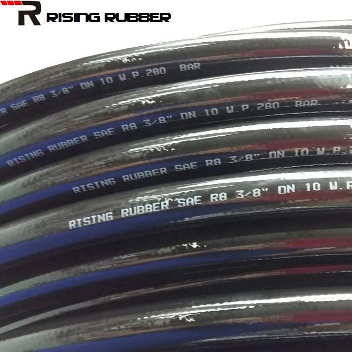 SAE R7 R8 High Pressure Nylon Braided Hydraulic Rubber Hose