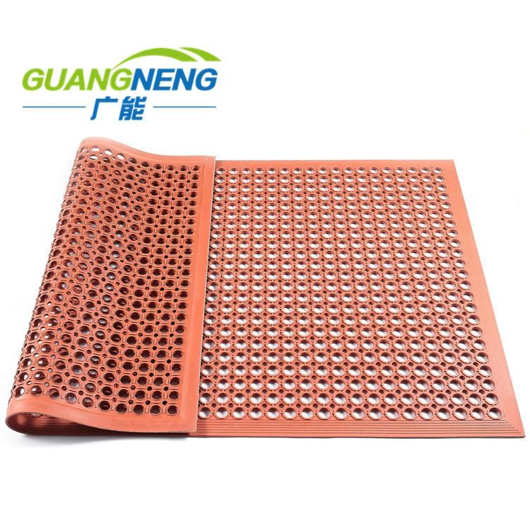 Anti-Slip Interlocking Rubber Floor Mat with Holes