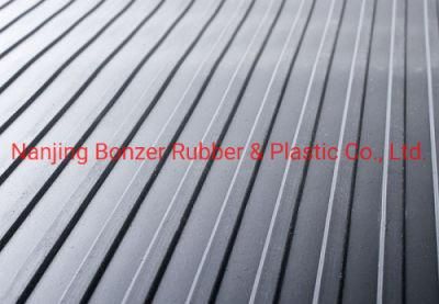 3-8 mm Waterproof Anti-Slip Rubber Mat / Wide Broad Ribbed Rubber Sheet