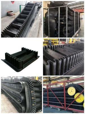 Steel Reinforced Steep Inclined Rubber Conveyor Belting with Sidewall for Indin Power Plants