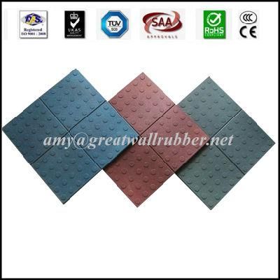 Blind Tactile Paver Path Sidewalk Safety Rubber Flooring Tiles