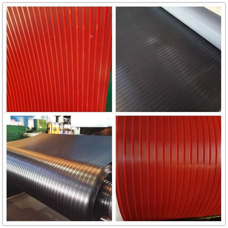 Red/ Black Wide/Broad Ribbed Rubber Sheets/Matting Rolls Couurgated Sheets