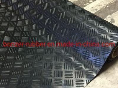 Checker 5 Bars Shaped Roll, 3-10 mm, Non Slip and Flexible Rubber Floor Mat Sheeting