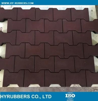 Shock Proof Recycled Rubber Material Cheap Rubber Dog Bone Tile, Interlock Rubber Floor Tile