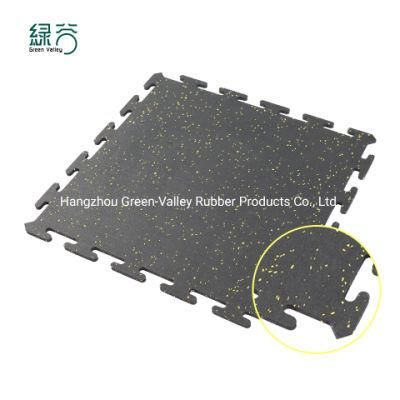 Indoor Waterproof 8mm Interlocking Rubber Tiles for Gym Mat Flooring