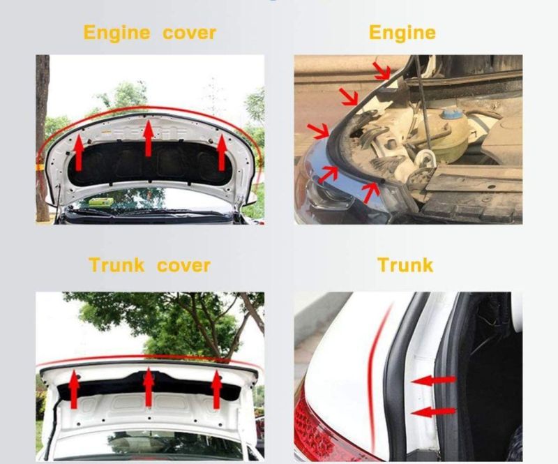 Rubber Car Auto Door Seal Weather Stripping Self-Adhesive Hollow Sealing Strip for Noise Insulation