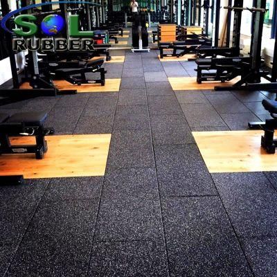 Customized Pattern Fitness Recycle Rubber Tile Gym Flooring Mat in China