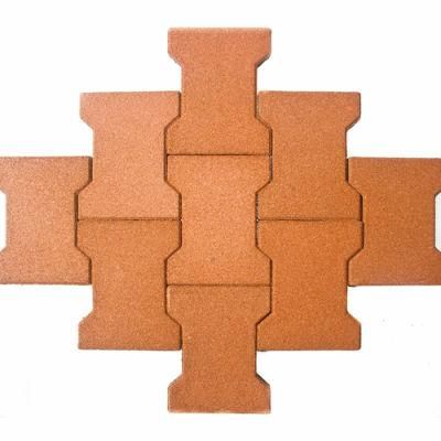 China Factory 160mm*200mm*25mm Dog Bone Rubber Tile Flooring /Rubber Mat