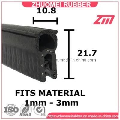 Black Anti-Scratch Mechanical Rubber Edge Seal Strip
