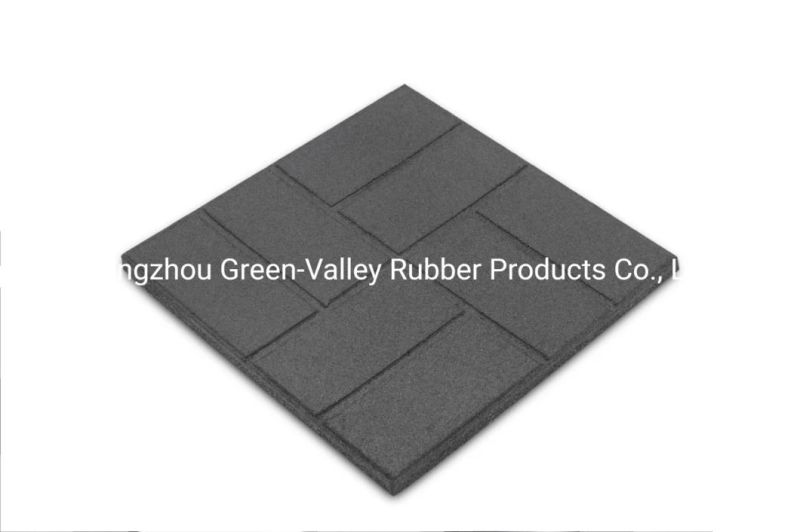 High Quality 25mm Thick Rubber Floor Tile Outdoor Recycled Rubber Floor Tile