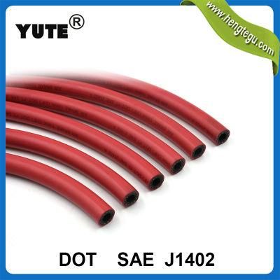 R455180 15FT Red Rubber DOT Air Brake Hose, 3/8 Inch ID with 1/2inch NPT Fittings