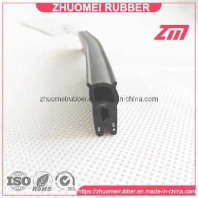 Rubber Side Bulb Door Seal with Metal Clips