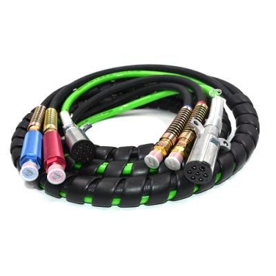 12FT Black Trailer 3 in 1 ABS Electrical Air Rubber Hose