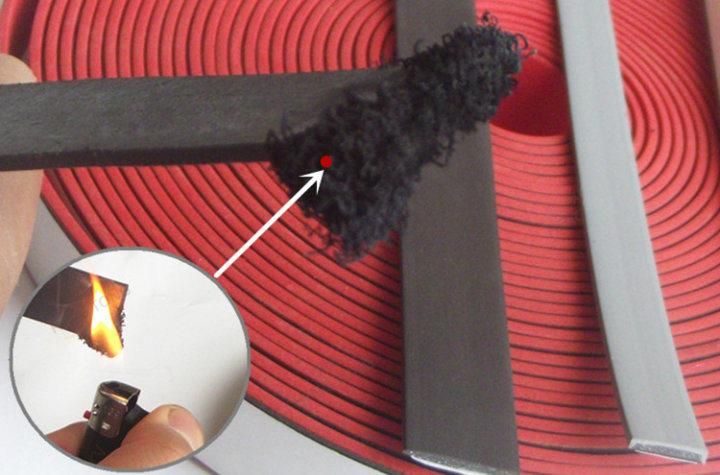 Smoke Fire Resistant Intumescent Expansion PVC Graphite Seal Rubber Gasket Strip for Doors Weather Strip