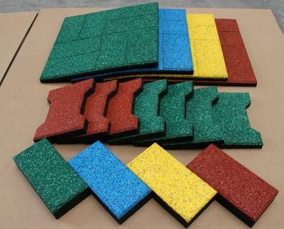 Custom Outdoor Interlocking Dog Bone Shape EPDM Playground Safety Rubber Flooring