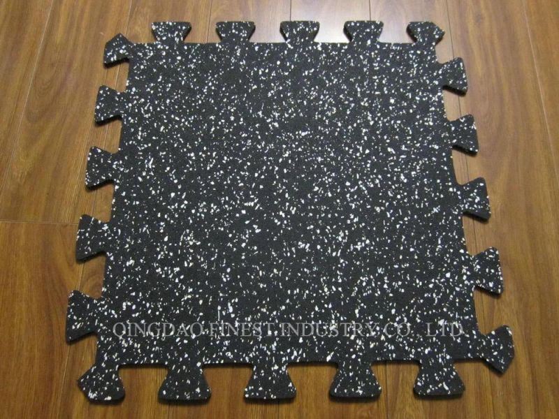 Crossfit Sound Deadening and Acoustic Jigsaw Interlocking Puzzle Gym Rubber Floor Mat/ Rubber Rubber Tile Floor for Fitness