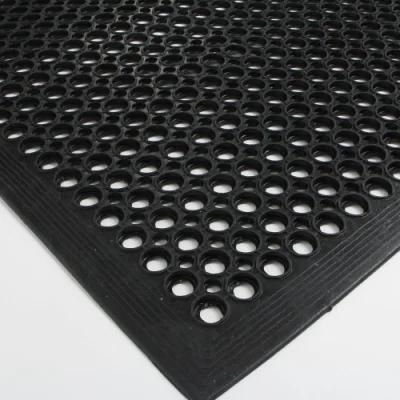 Drainage Antislip Kitchen Rubber Floor Mats, Antibacterial Rubber Hole Mat