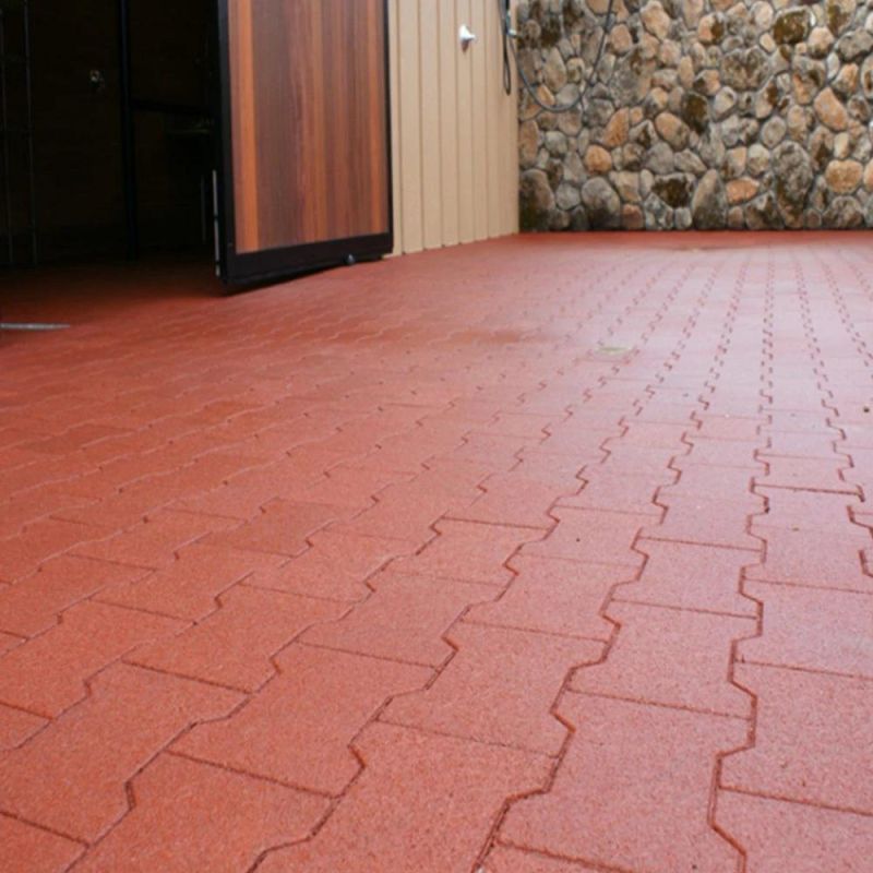 Outside 160mm*200mm Dog Bone Rubber Tile / Rubber Flooring Mat