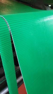 Green Anti Slip Corrugated Fine Ribbed Rubber Floor Mat