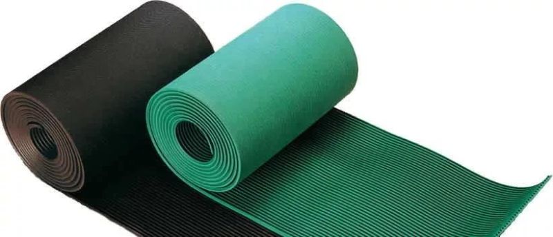 3mm Anti-Slip Corrugated Rubber Mat Fine Ribbed Rubber Flooring Roll Sheet
