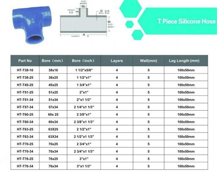 T Piece Silicone Hose