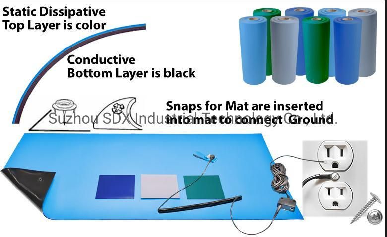 ESD Rubber Sheet Antistatic Mat Roll ESD Anti-Static Rubber Sheet / Mat
