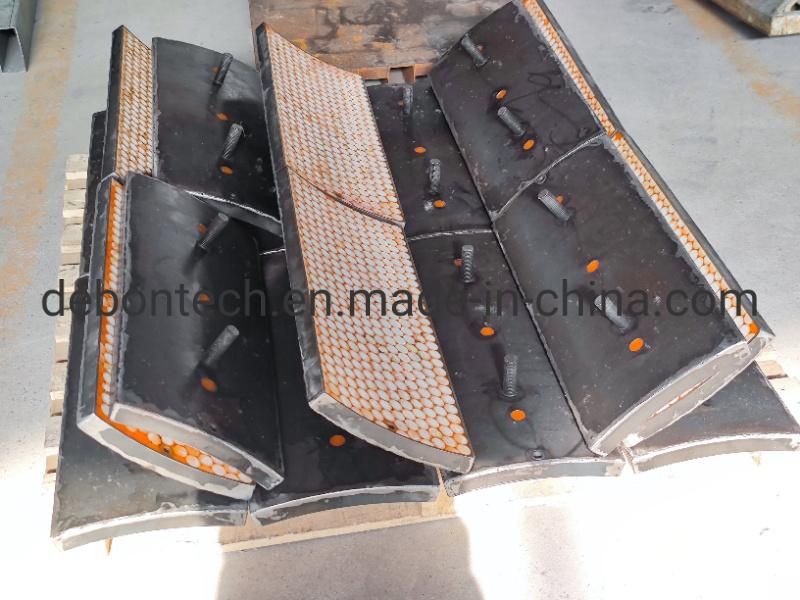 Rubber Embedded Ceramic Polyurethane Wear Liner for Chutes