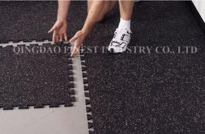 Gym Flooring 20&quot; X20&quot; Acoustic Underlayer Interlocking Gym Rubber Tile