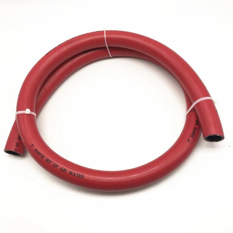 Flexible 1 Inch Rubber Air Hose 300 Psi with Polyester Fibers 50 Meters/Roll