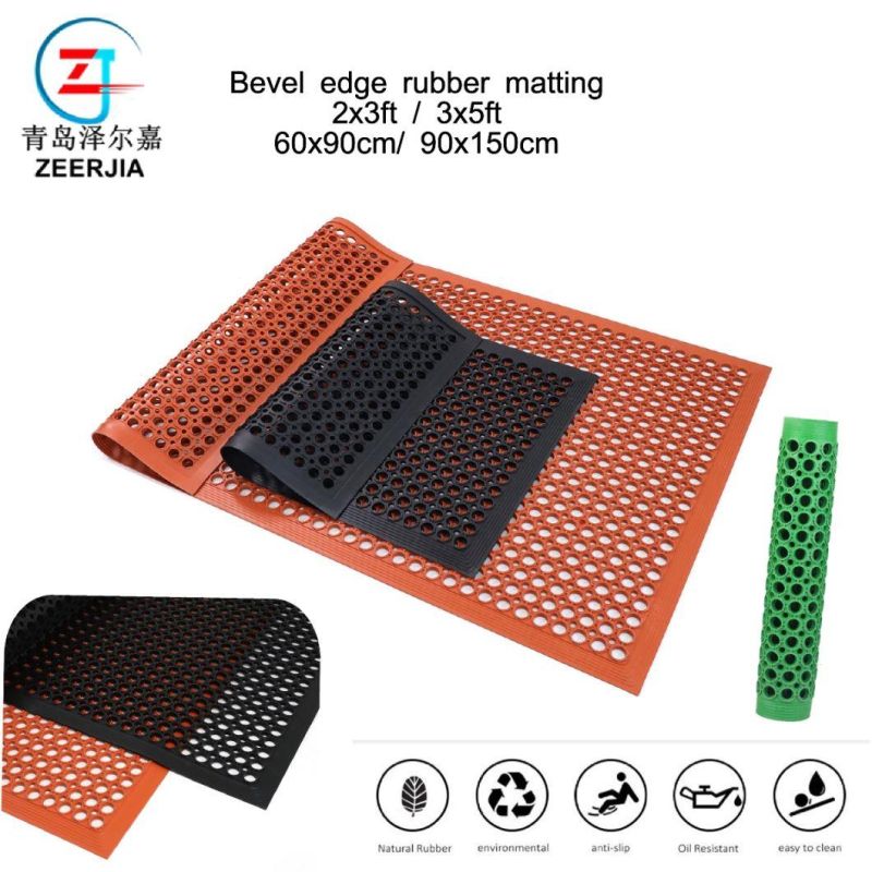 3X3FT Interlocking Rubber Wash Rack Mat, Grease Proof Kitchen Mat